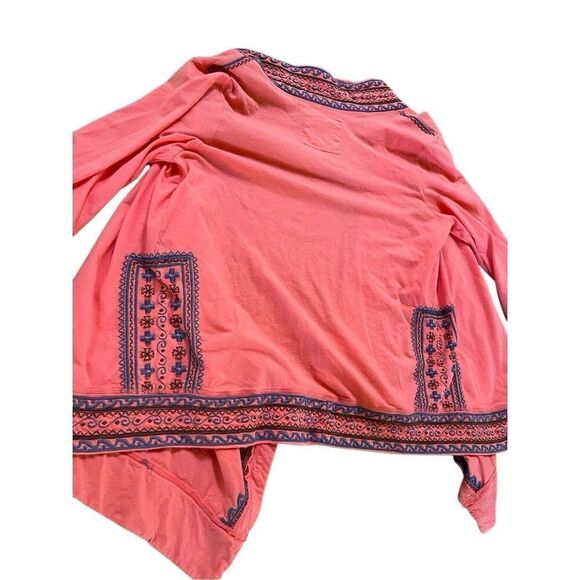 Johnny Was Coral Kimono Cotton Embroidered Sweater Cardigan Jacket Women’s S - Picture 6 of 10
